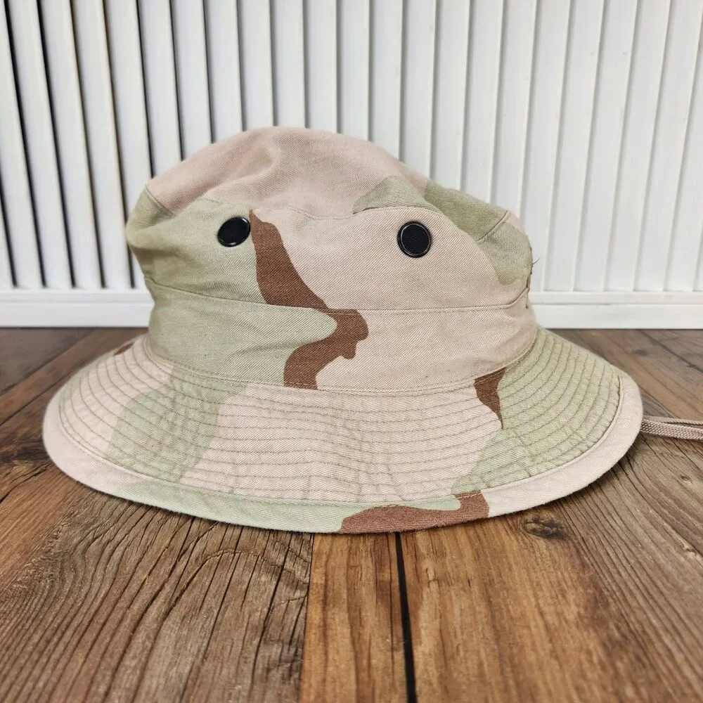 US Army Type II Desert Camouflage Hot Weather Boonie Hat Sz 7 1/4 Military Green - Picture 4 of 10